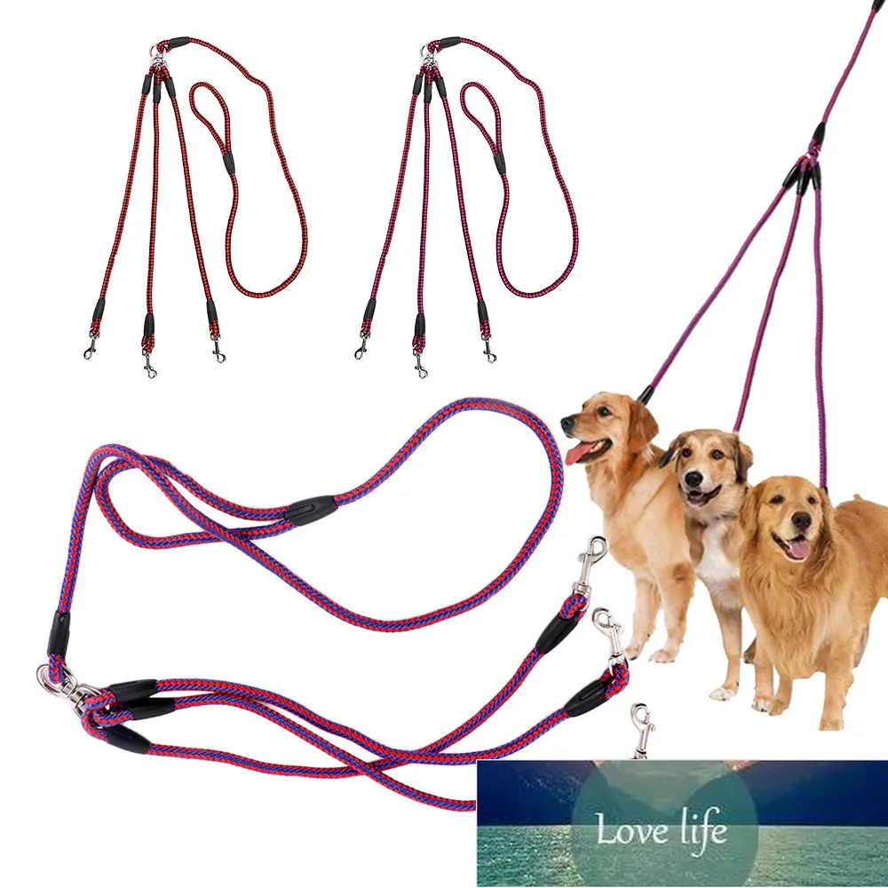 Dog Leash 3 Way No-Tangle Nylon Pet Double For Walking Small Medium Dogs practical convenient