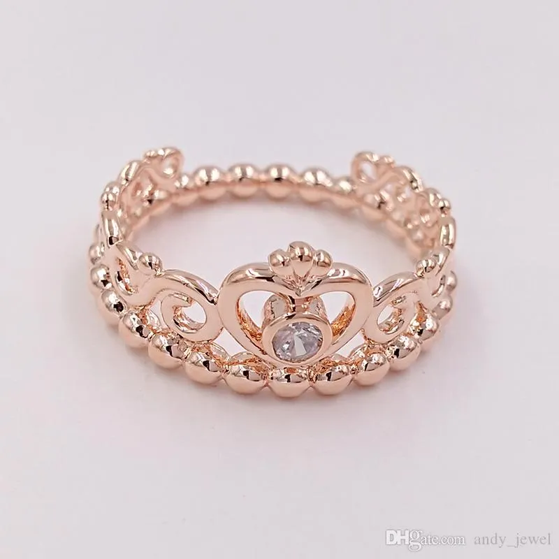 Rose Gold Plated & 925 Sterling Silver Ring My Princess Tiara European  Style Jewelry Charm Crown Ring Gift 180880CZ