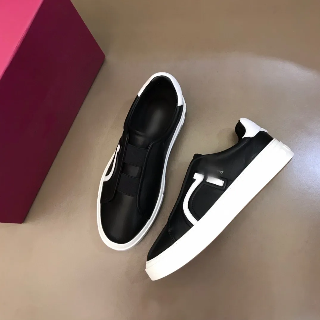 Mode män designer skor 5 färger bekväma botten läder lyxiga herrar fest sport avslappnad sneaker tränare sko med original låda snabb fartyg