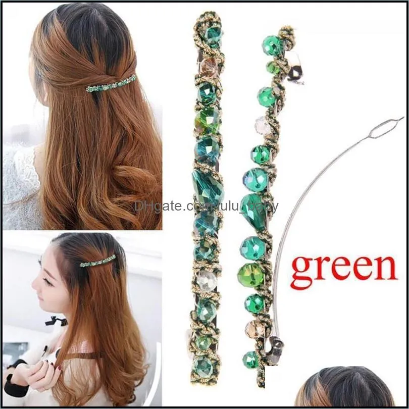 Hair Clips & Barrettes Imixlot Est Long Clip Crystal Colorful Accessories Women Romantic Hairpin Jewelry Gifts Daily Use