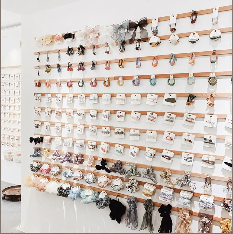 Solid Wood Jewelry Display Rack - Wall Mounted Earring Necklace ...