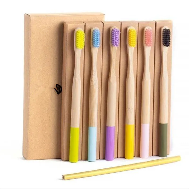 Natural Bamboo Toothbrush Wood Soft Bristles Eco Fibre Wooden Handle