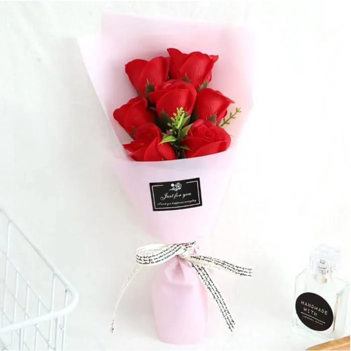 Creative bouquets of rose flower soap Wedding Valentines Day Mothers Days Teachers Gift Decorative Flowers YHM793