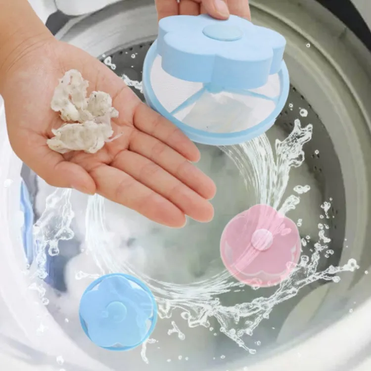 Laundry Products Machine Wool Filtering Hair Removal Flower Shape Ball Durable Removable Mesh Filter Bag Cleaning Floating