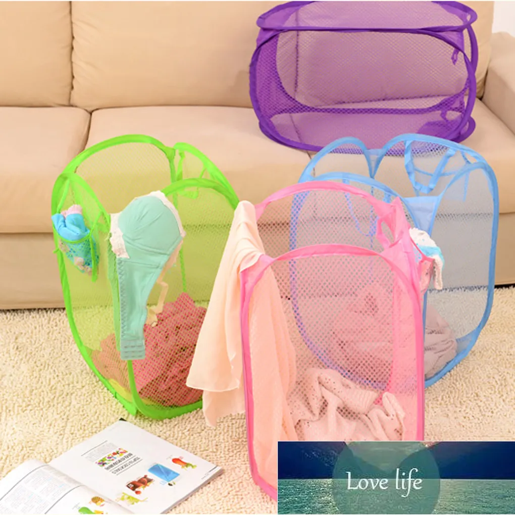 New Foldable Clothes Storage Baskets Mesh Washing Dirty Clothes Laundry Basket Portable Sundrie Organizer Toy Container Factory price expert design Quality