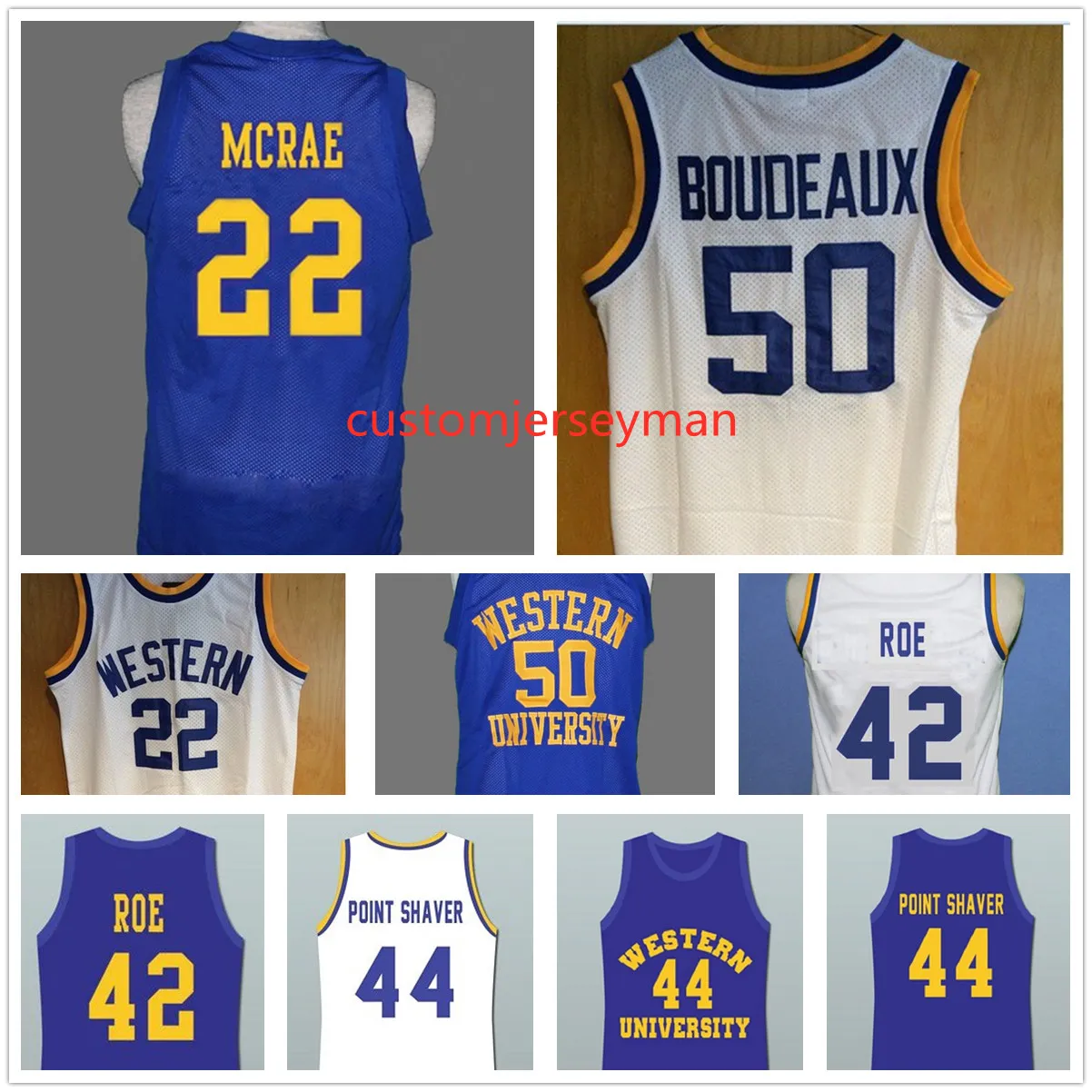 BLUE CHIPS 50 Maillot Neon Boudeaux 42 RICKY ROE Point Shaver # 22HARDAWAY BUTCH McRAE BASKETBALL Jersey Hommes Cousu Taille sur mesure S-5XL