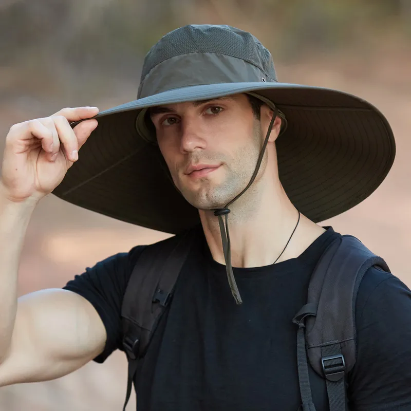 Breathable Waterproof Hiking Fishing Hat For Men Wide Brim, Plus