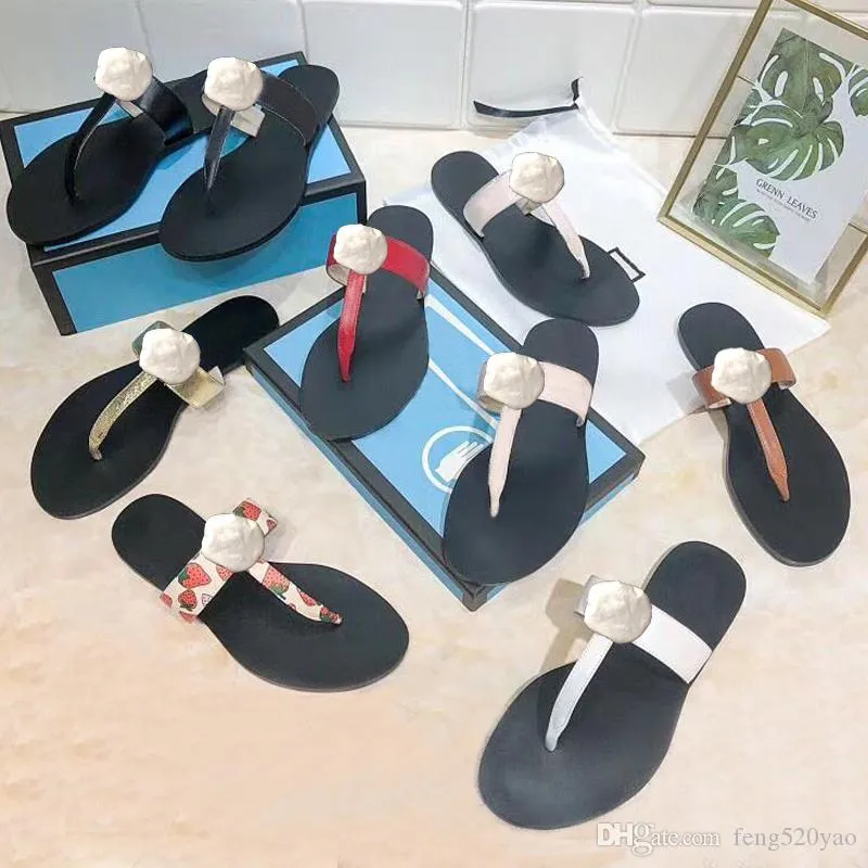 Strandpantoffeln Sommermode Damen Flip-Flops 100 % Leder Designer Damenpantoffeln Metall Luxus Flache Damenpantoffeln Große Größe 34-42 US4-11