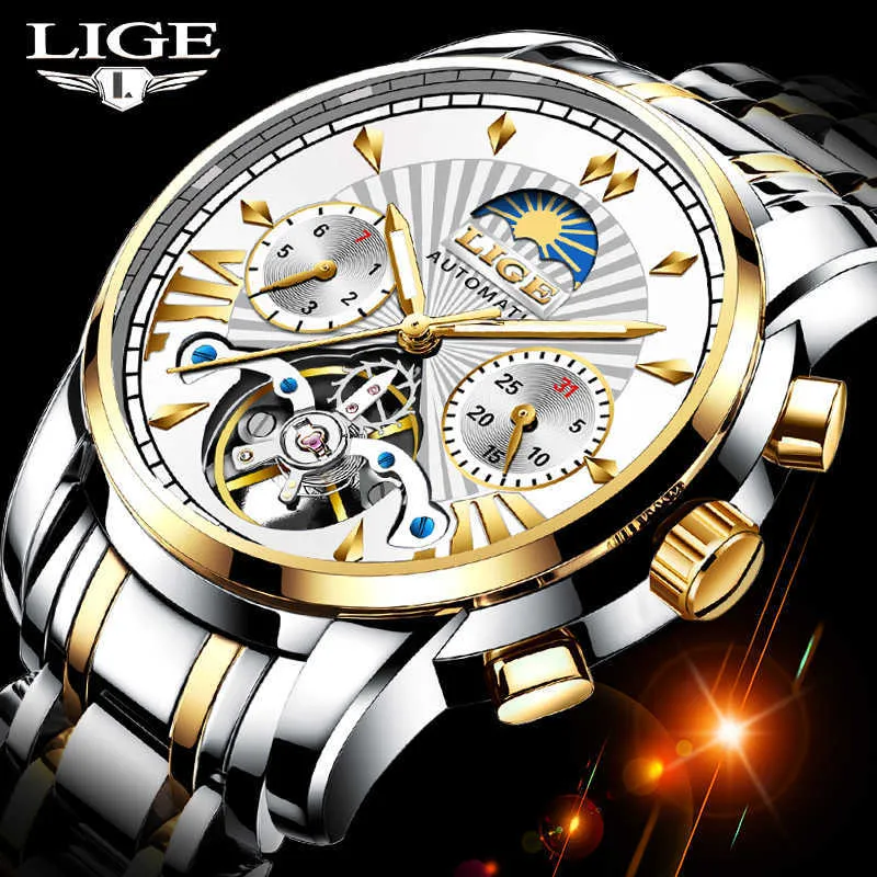 Comprar Relojes LIGE para hombre, relojes deportivos grandes de
