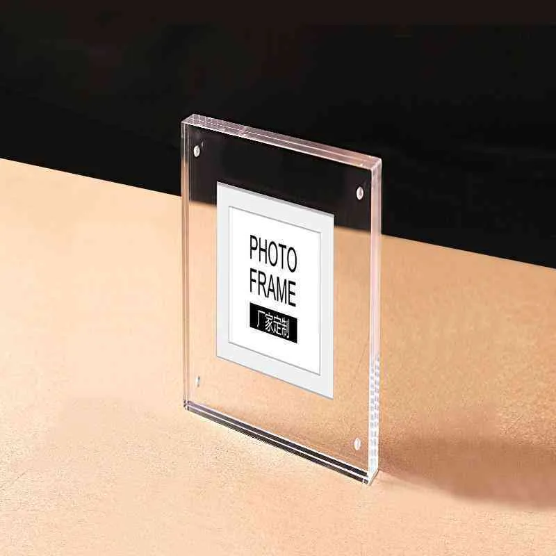 Magnetic Transparent Crystal Po Frames For Pictures Acrylic Po Frame Creative Mini Home Decoration Birthday Gift Premium233a