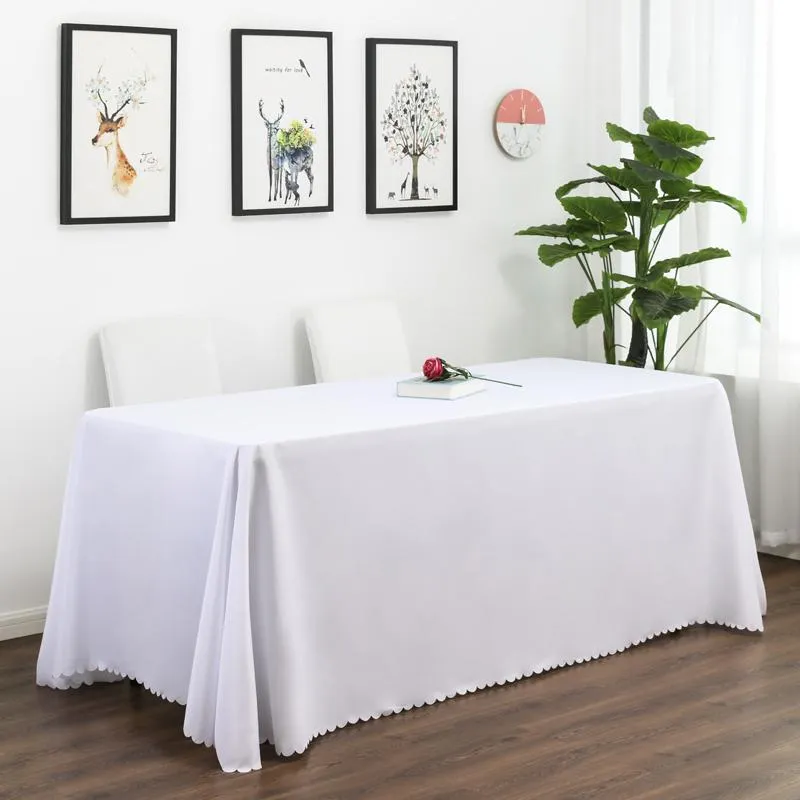 Table Cloth 100% Polyester Rectangle Square White Ivory Black Plain El Restaurant Party Tablecloths For Wedding