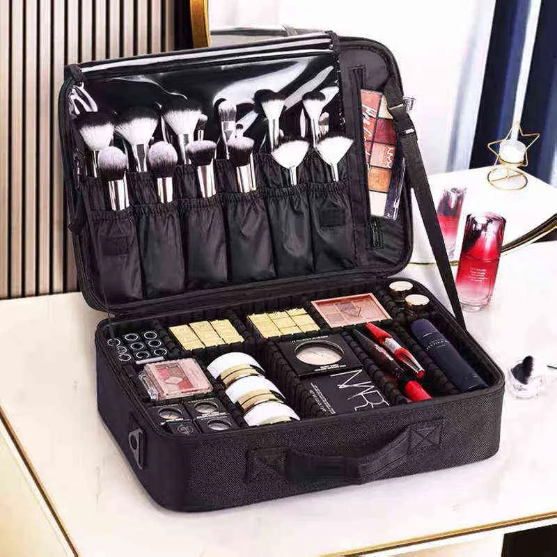 NXY Cosmetische tassen Nieuwe Mode Vrouwen Cosmetische Tas Reizen Make Up Professionele Doos Cosmetica Pouch Tassen Beauty Case Voor Artist 220302