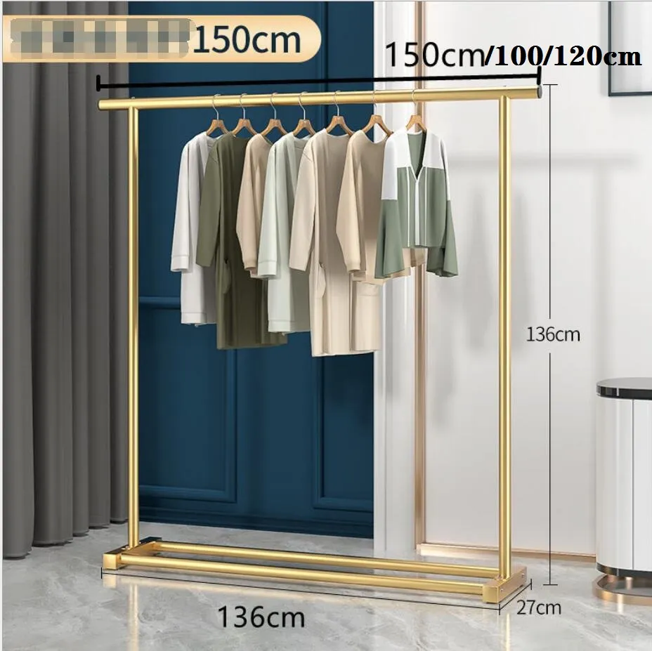 Kleding hanger vloer staande eenvoudige plank slaapkamer meubels licht luxe enkele pole doek rack in balkon tas racks huishouden