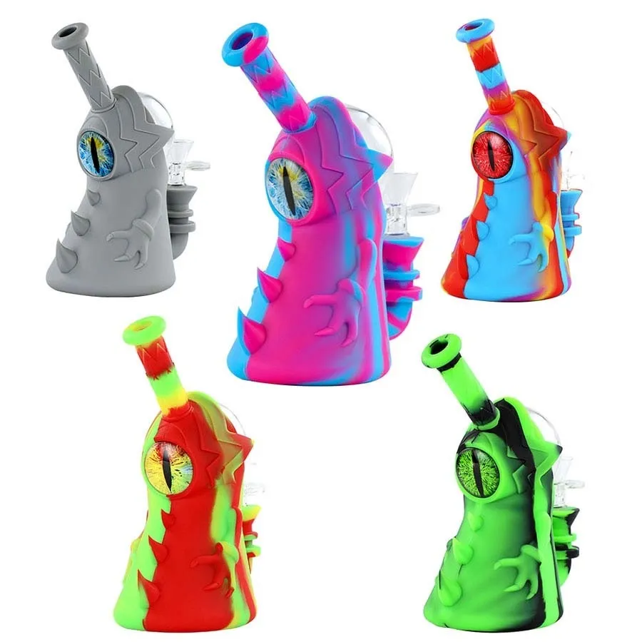 wter fumer pipe verre bong dab plate-forme pétrolière bongs tuyaux shisha narguilé siliconeﾠtuyauﾠjoint hauteur 6.8"