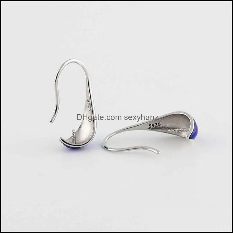 Other MeiBaPJ Fashion Freshwater Pearl Blue Drip Oil Drop Earrings Real 925 Sterling Silver Fine Charm Jewelry For Women