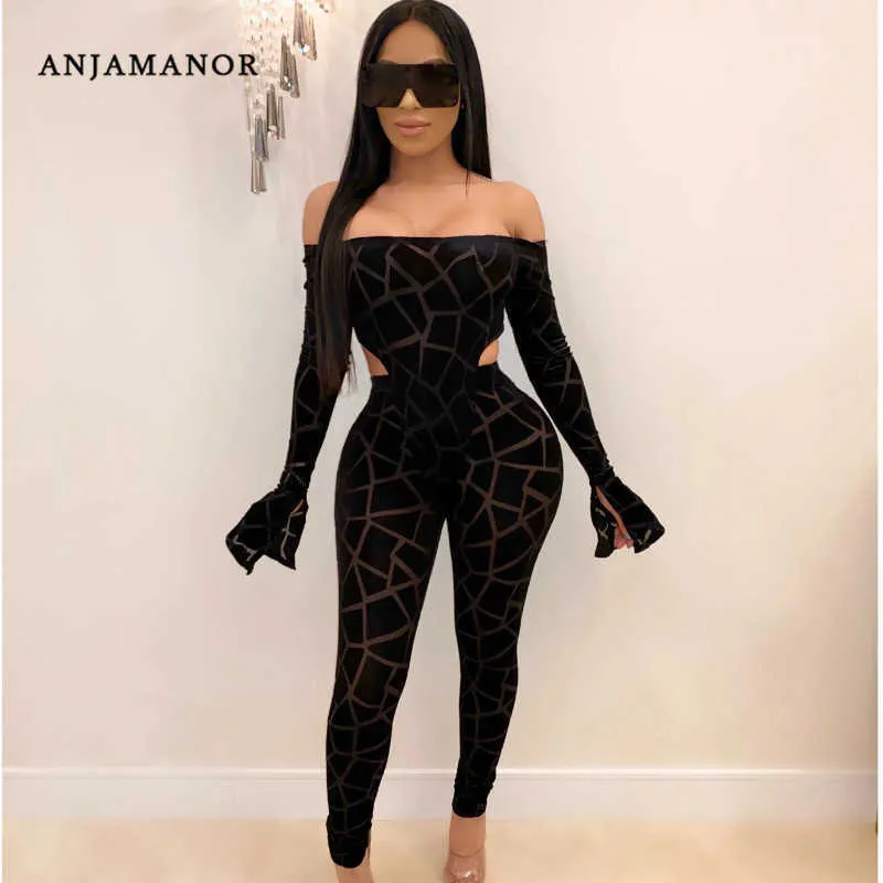 Anjamanor Sexig Två Piece Set Bodysuit och Byxor Leggings Animal Print Bodycon Outfits för Party Club Matching Sets D91-AD31 Y0625