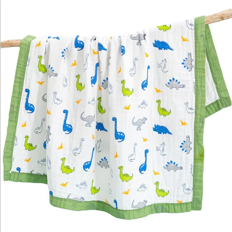 Bébé Serviette De Bain Impression Bande Dessinée Éponge 6 Couches Infant Swaddling Couverture Gaze Coton Nouveau-Né Wrap Tissu Poussette Couverture Couvertures HHC6687