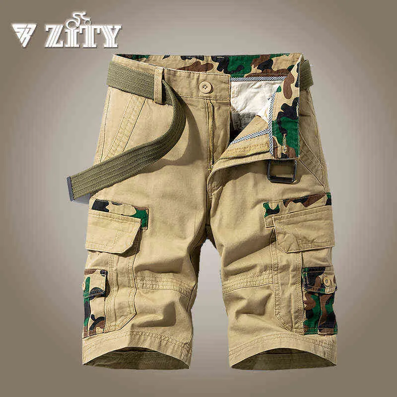 Männer Cargo-Shorts Camouflage Männer Taktische Casual Shorts Männliche Kurze Hosen Taschen Baumwolle Jogginghose Kleidung Böden Plus Größe H1210