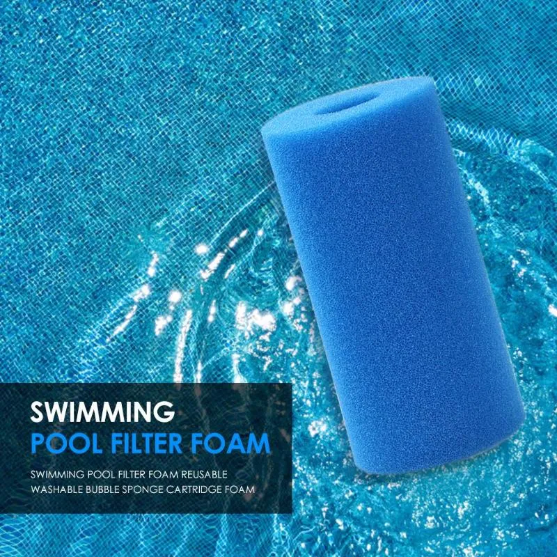 Zwembadaccessoires Zwemfilterschuim wasbare cilindrische herbruikbare sponsvijververvanging
