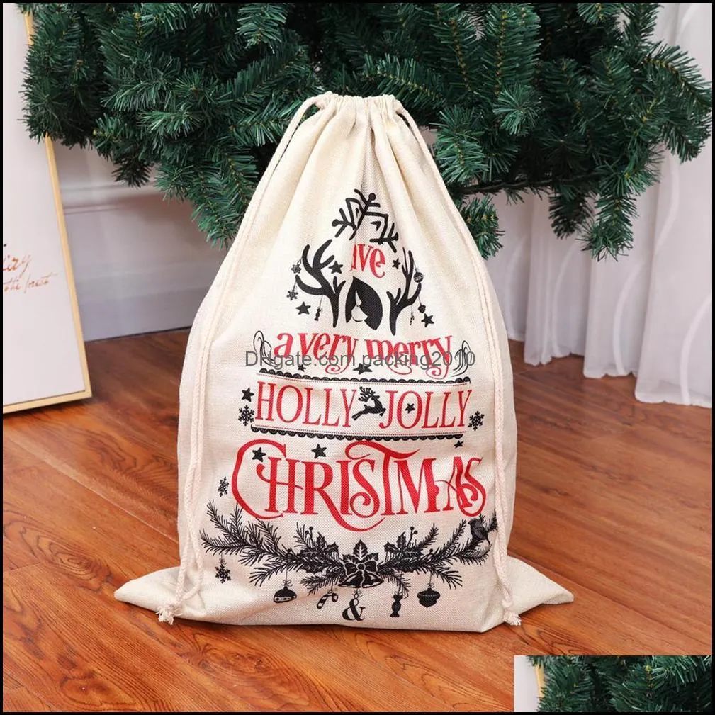 Christmas Decorations Large Drawstring Candy Bag Container For Xmas Home Party Decoration Kids Gift Bag-251