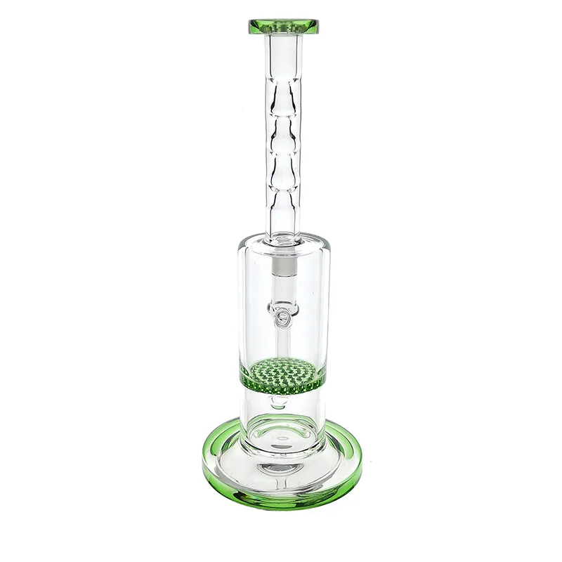 Glass Hookah Spiral Percolator Smoking Bongs Recycler 14mm Bowl Oil