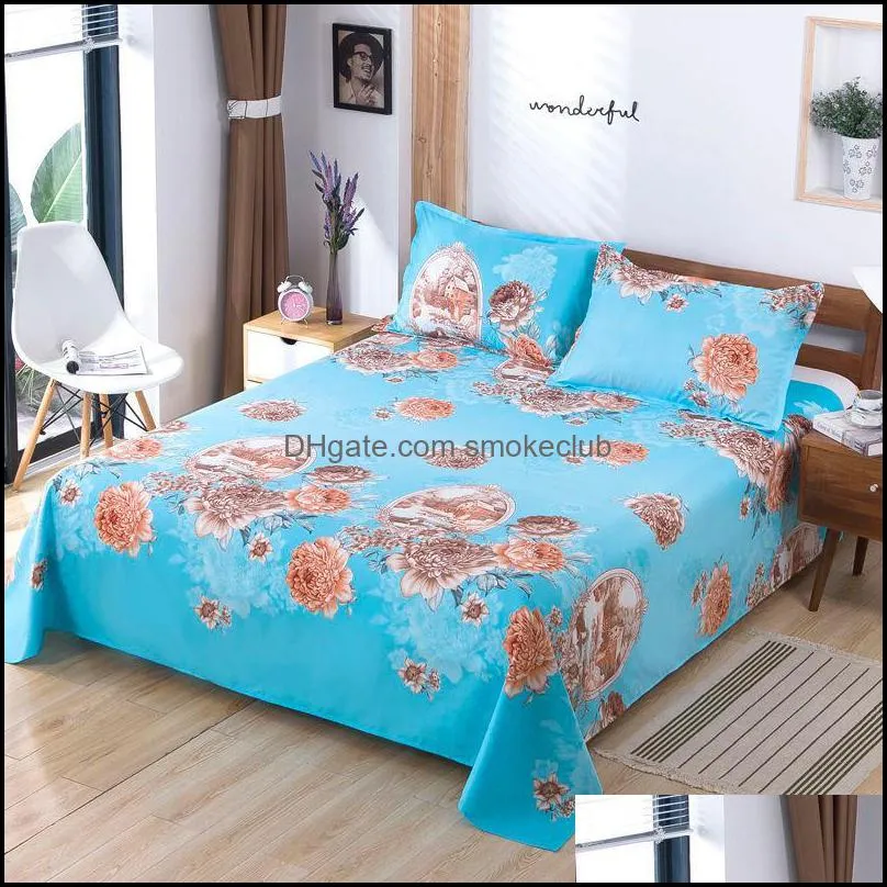 Sheets & Sets Thin Skin-friendly Home Bedroom Student Dormitory Bedding 3pcs Set Non-Slip 1pcs Bed Sheet+2 Case King/Queen Size J8229