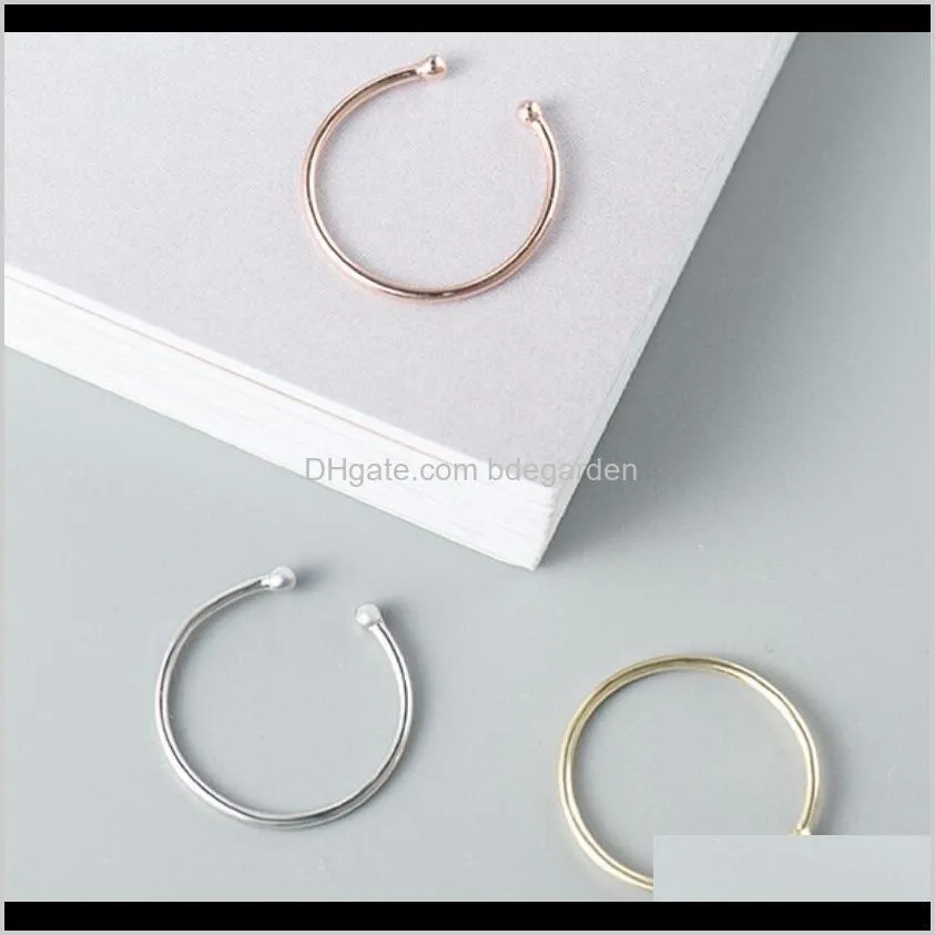 jewelry S925 sterling silver rings for women open simple band rings hot fashion free of shipping