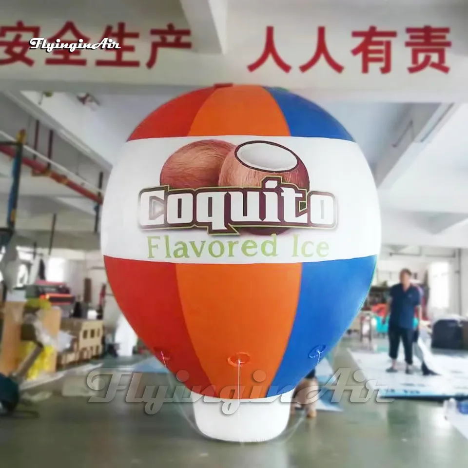 Palloncini da parata Mongolfiera gonfiabile in PVC da 3,5 m Pallone ad aria calda con replica pubblicitaria che vola nel cielo per eventi all'aperto
