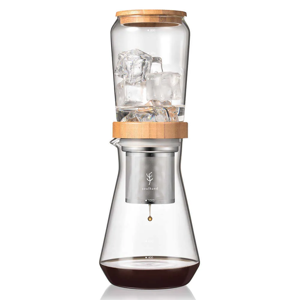 800ml dropp kaffebryggare filter glas percolatorer espresso kök barista dripper iskall brygga krukor brygger