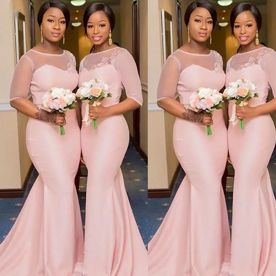 Pastel pink bridesmaid dress deals