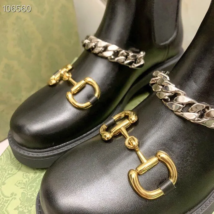 popular woman winter fashion chunky heel martin boots femal high quality comfortable cold season shoes size 35-40 gold buckle decoration