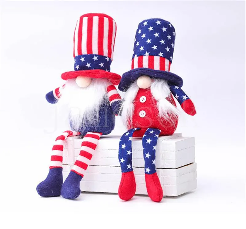 Patriotic Gnome Plush American President Election Decoration 4th of July Gift Handmade Dwarf Doll Household Ornaments DB488