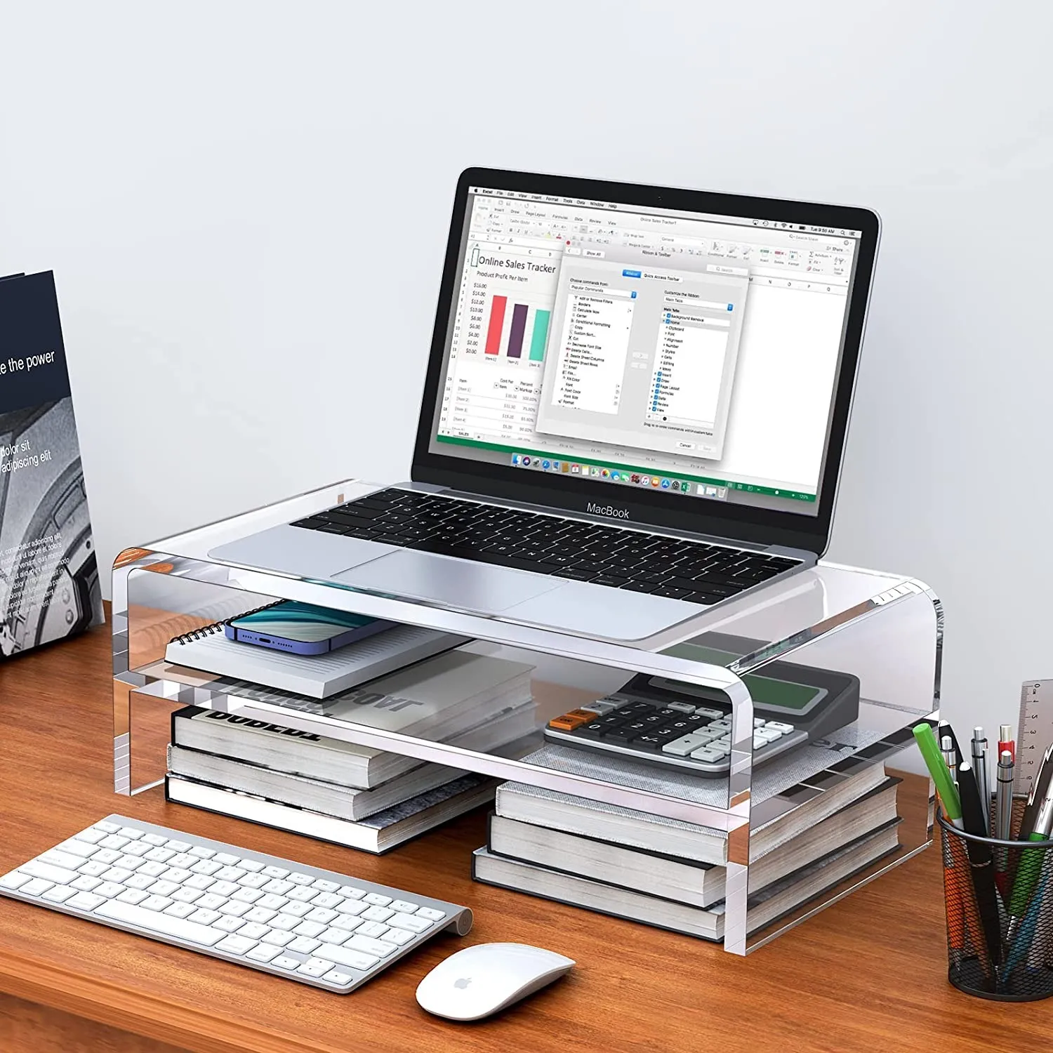 Rialzo Monor In Acrilico Trasparente: Supporto Schermo Di Computer A 2 Livelli Scrivania Con Spazio Tastiera, Altezza 5,5 Pollici, Piattaforma Premium Da 70,83 € | DHgate