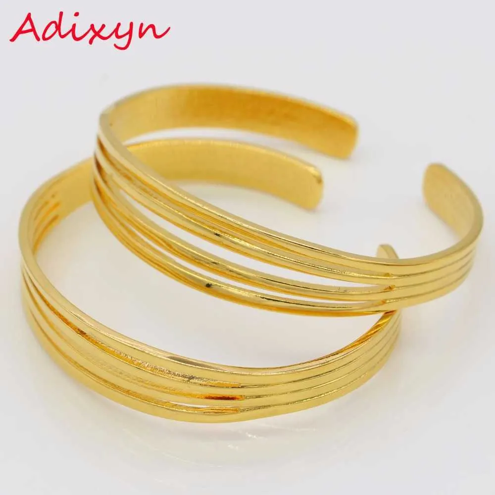 Adixyn Dubai Gold Bangles para mulheres / meninas cor de ouro / pulseira na moda de cobre jóias africano / etíope partido / presentes de aniversário q0717
