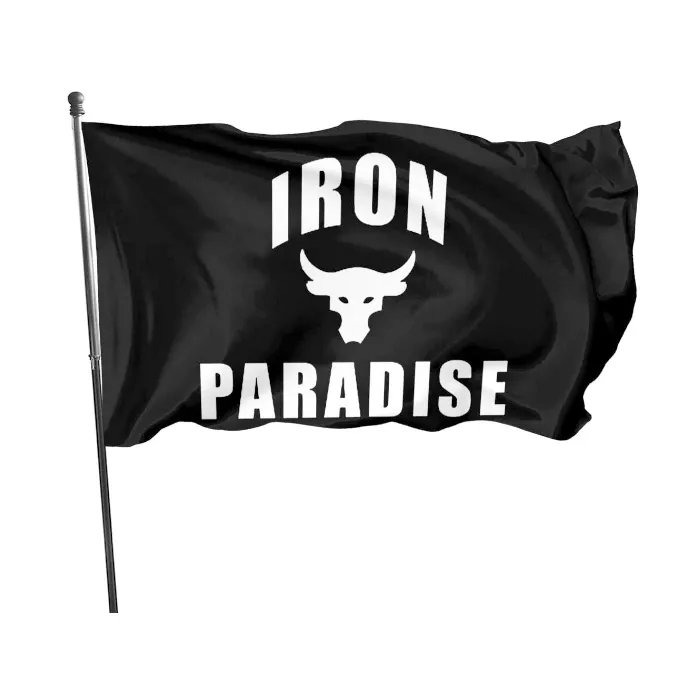 Iron Paradise Flags Decoration Banners 3 x 5ft Spedizione gratuita Outdoor Indoor Alta qualità con due anelli di tenuta in ottone