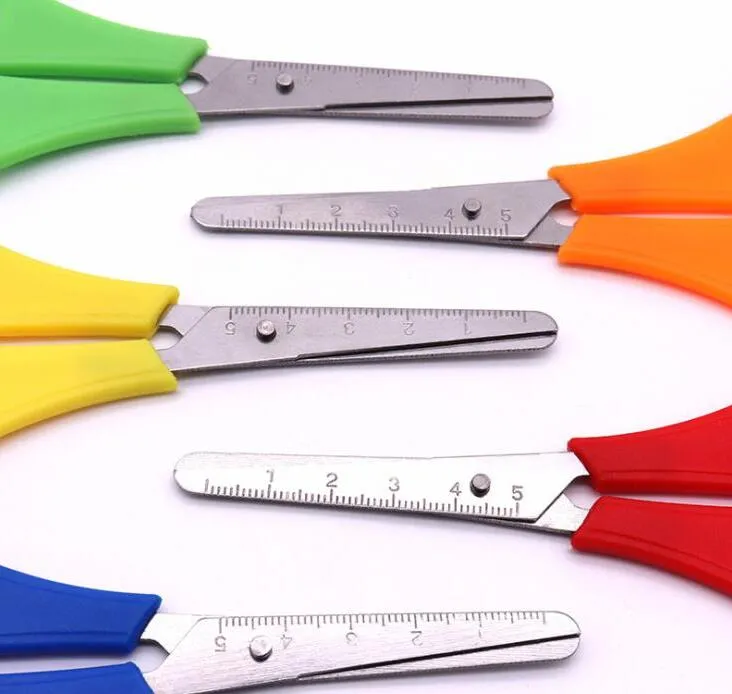 Wholesale Plastic Kids Safety Scissors DIY Scale Ruler Scissor