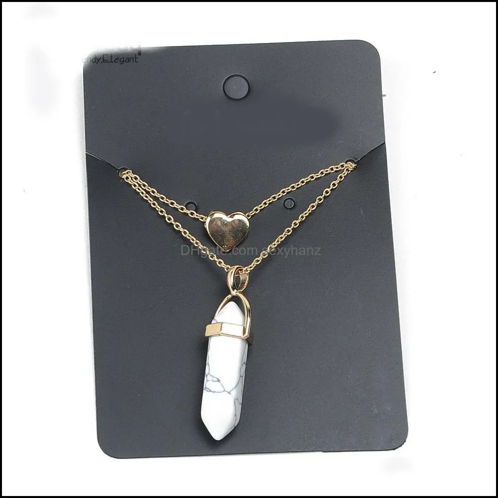 Necklace Gold Jewelry elegant Healing Crystals Amethyst Rose Quartz Chakra Healing Women Men Natural Stone Pendants Gold Chain