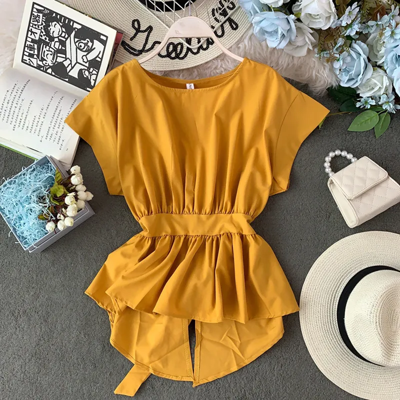 Blusas peplum 2019 sales