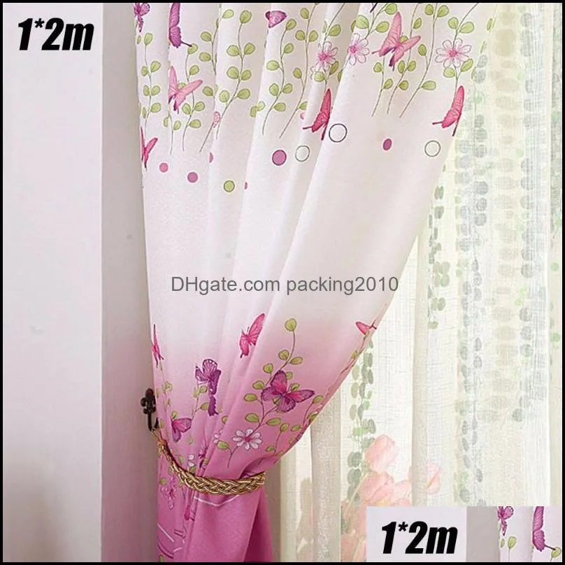 Curtains for Bathroom Bedroom Living Room Butterfly Printed Blackout Curtains Thermal Ready Made Lined Shower