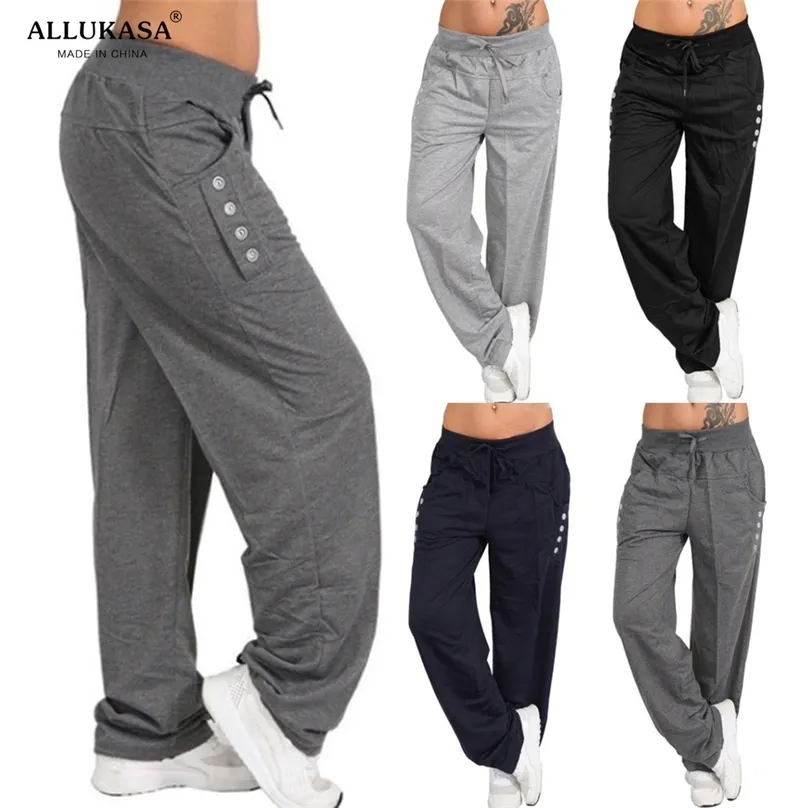 Allukasa Casual Loose Baggy Sweatpants Sportswear Ladies Harem Trousers Long Home Pants Jogger Plus Size 5XL 210925