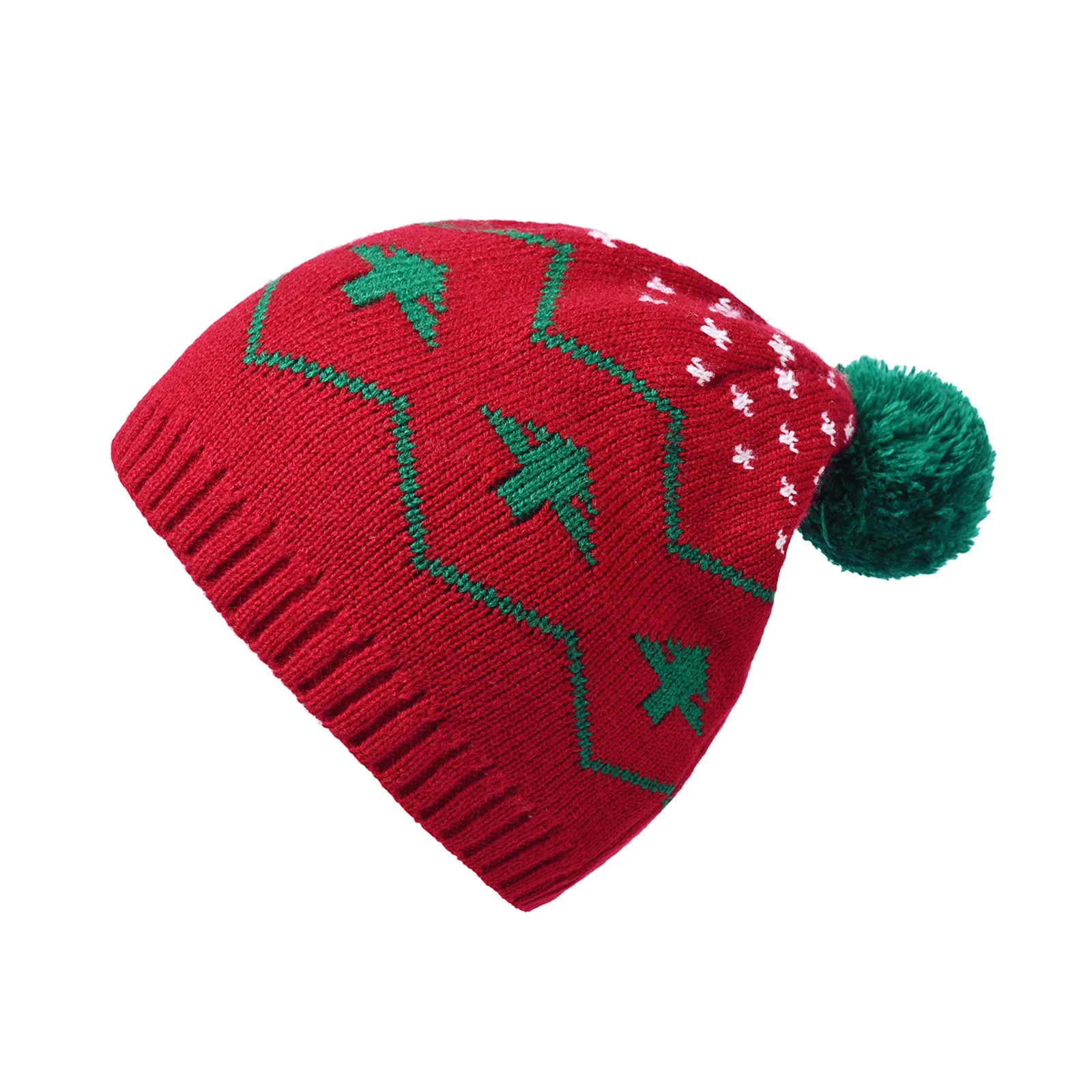 Factory Spot Foreign Trade Cross-border Autumn and Winter Santa Knitted Wool Hat Halloween Creative Christmas