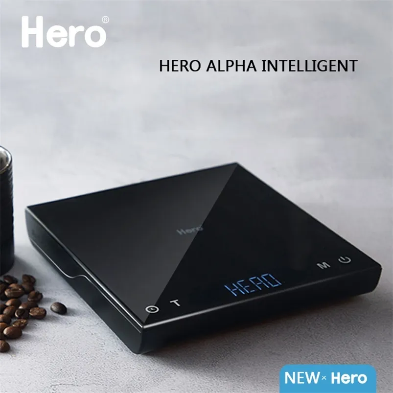 Hero Coffee Balances électroniques pour goutte à goutte avec minuterie 2 kg/0,1 g LED Smart Kitchen 210728