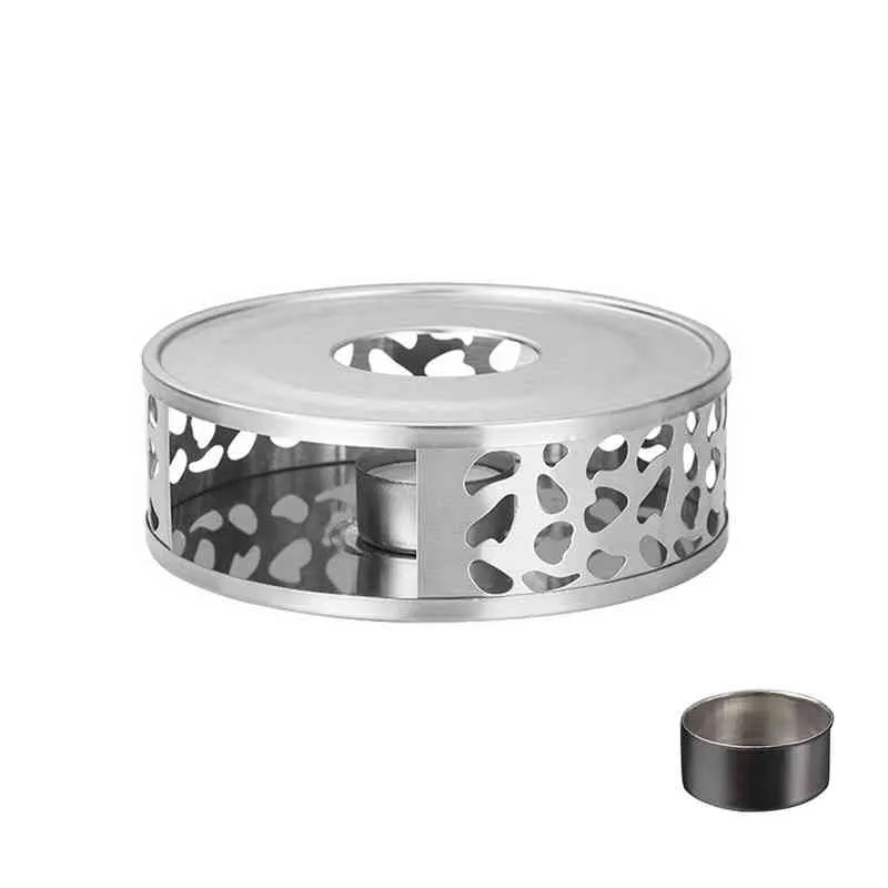 NXY Cockrings Home Kitchen Teewärmer, runder Teekannen-Untersetzer mit Kerzenhalter, Edelstahl-Heizung, modern, einfach anzubringen, rostfrei, 0214