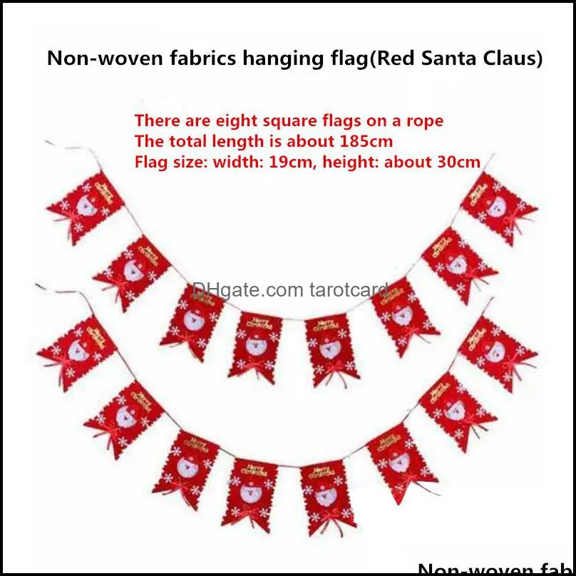 High Quality Christmas Hanging Flag Santa Claus Flags Christmas Wall Hanging Decoration Ornaments Hotel Bar Market Supermarket Scene