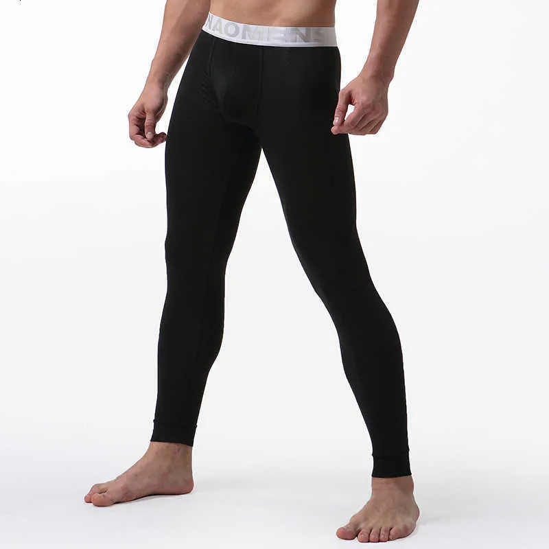 Color Sólido Homens Long Johns Calças Térmicas Underwear Low Rise Modal Homens Underpants M -XL SH190927