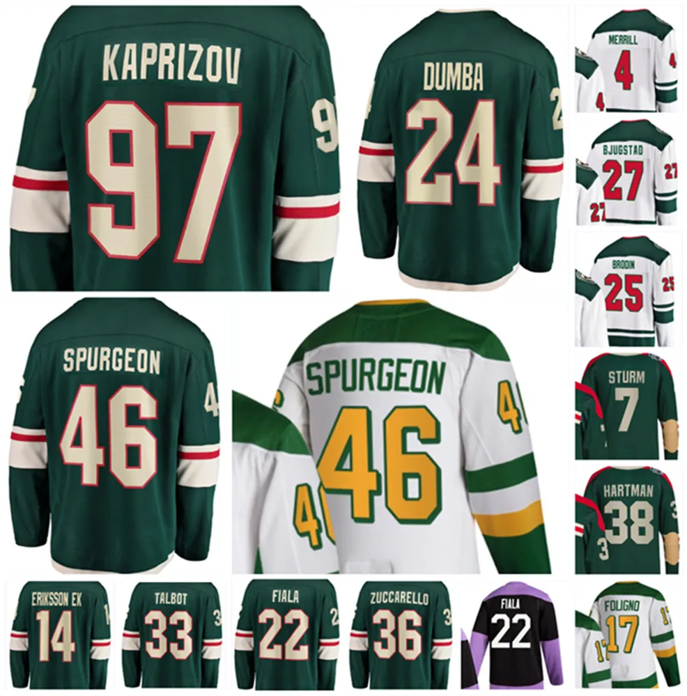 2022 Minnesota Kirill Kaprizov Hockey Jersey Jared Spurgeon Matt Dumba