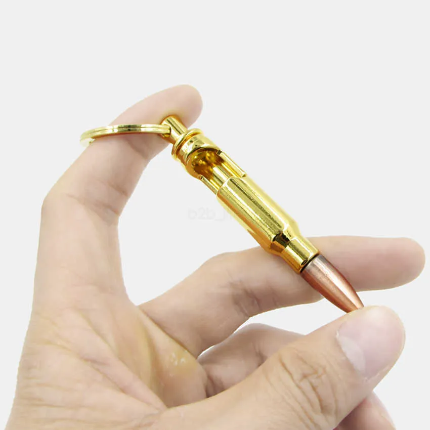 Bullet Bottle Opener Zinc Alloy Key Ring Pendant Bullet Modell Personlighet Keychain Bar Gadget Metal Köksredskap FHD06