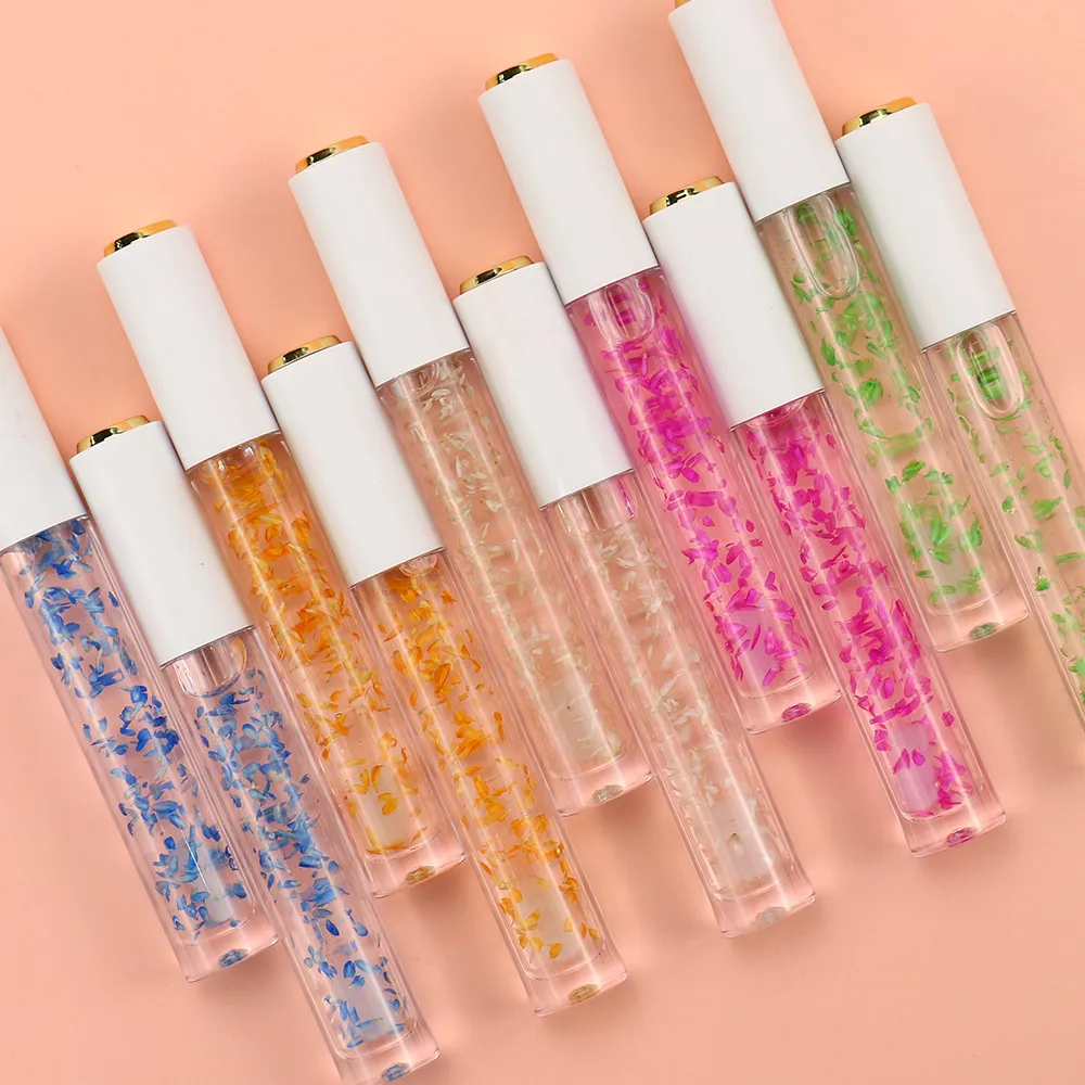 Aucune marque! Odeur fruitée Brillant à lèvres transparent Lèvres en verre transparent Huile Tube coloré Lipgloss Acceptez votre logo