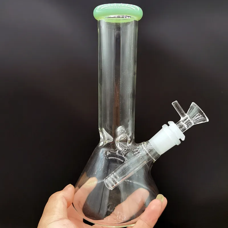 8 inç Beher Baz Su Boruları Nargile Yağı Brülör Brülörler Ile 4 inç Downstem 14mm Erkek Temizle Cam Kase Beğenci Dab Rigs Sigara Heady Bongs Balmumu Tütün Tütün Tütün