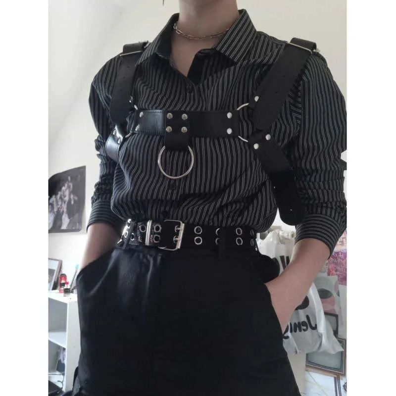 Studded Leather Belt Mens Womens Unisex 3-Rows Metal Pyramid